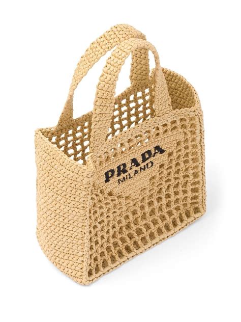 prada raffia tote small